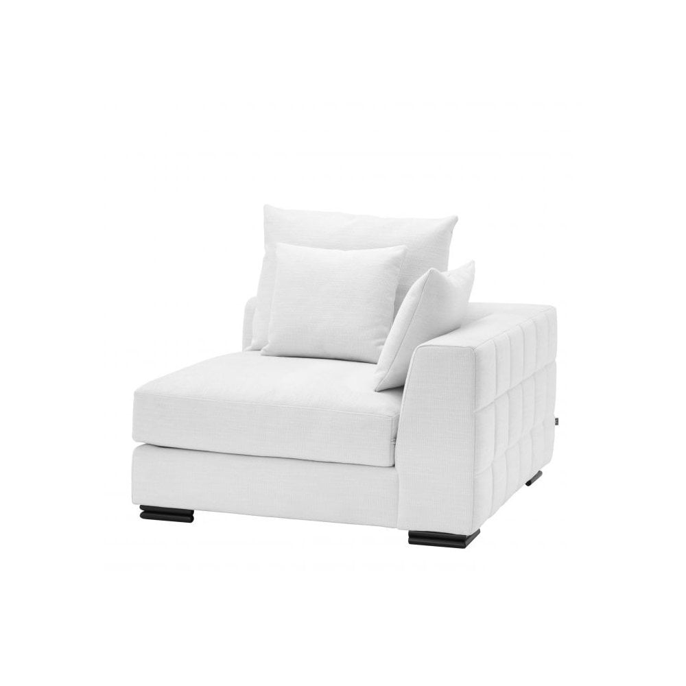 Clifford Corner Sofa in Avalon White with Sleek Black Legs