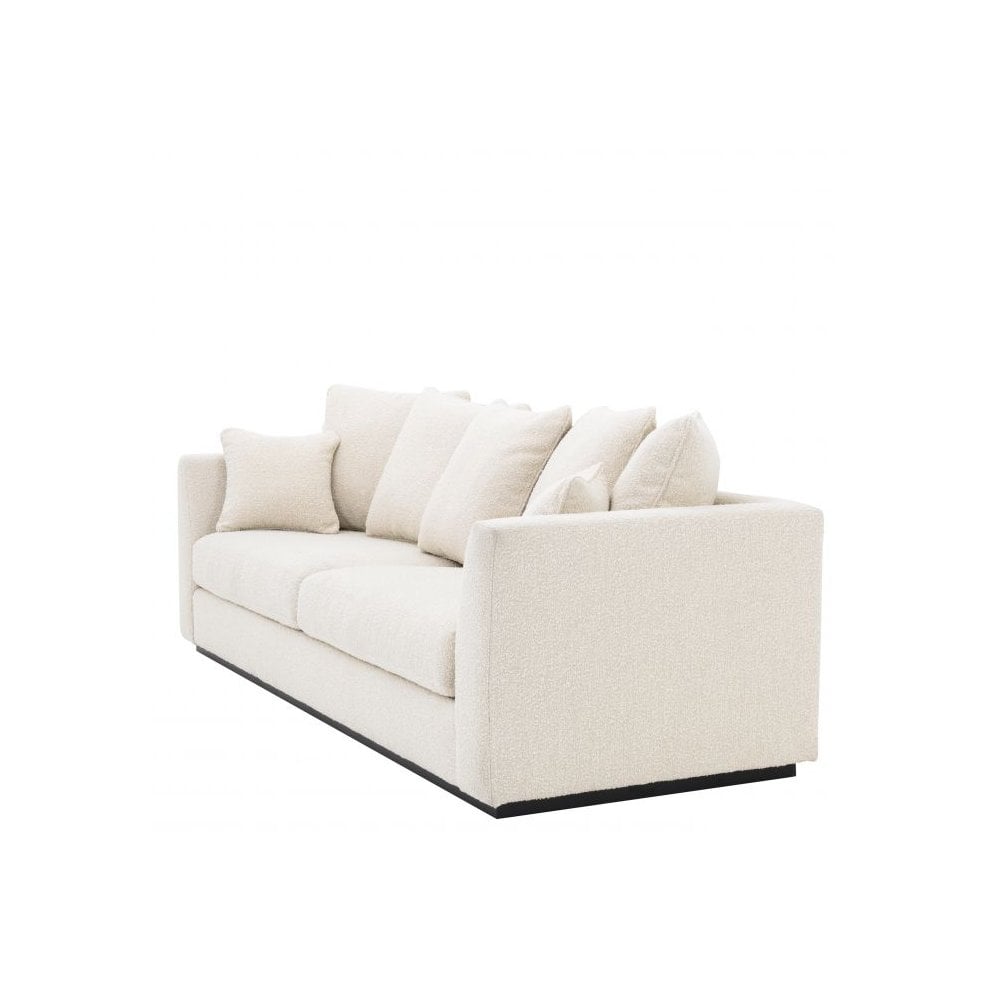 Taylor Bouclé Cream Sofa with Black Base