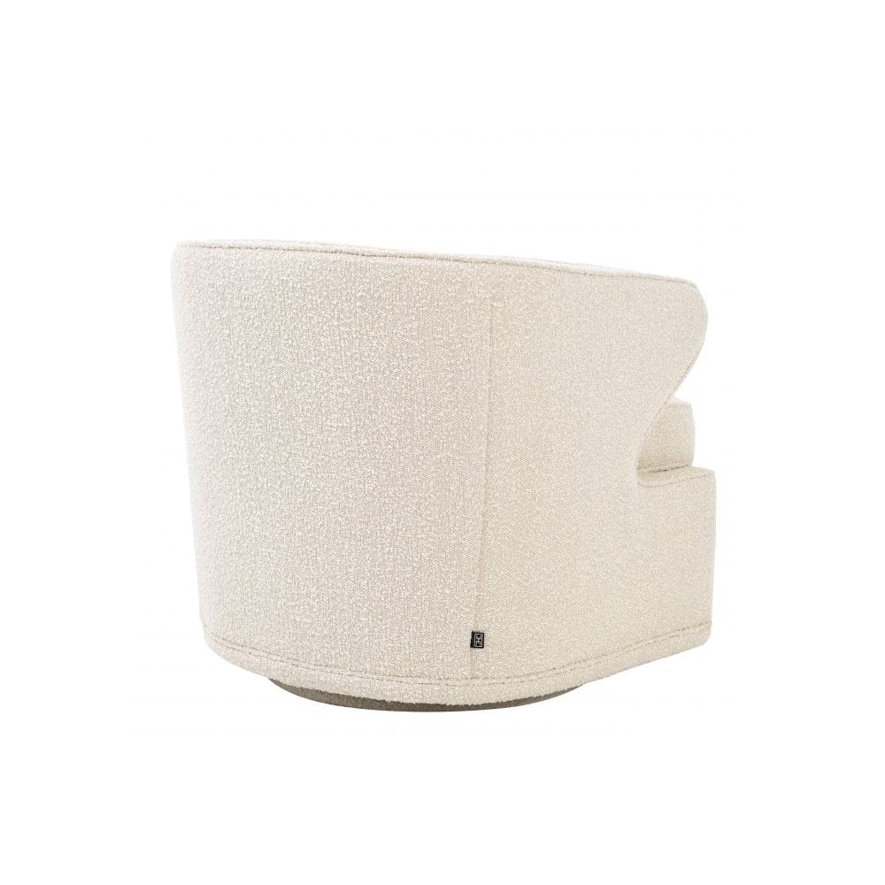 Dorset Swivel Chair in Cream Bouclé Upholstery