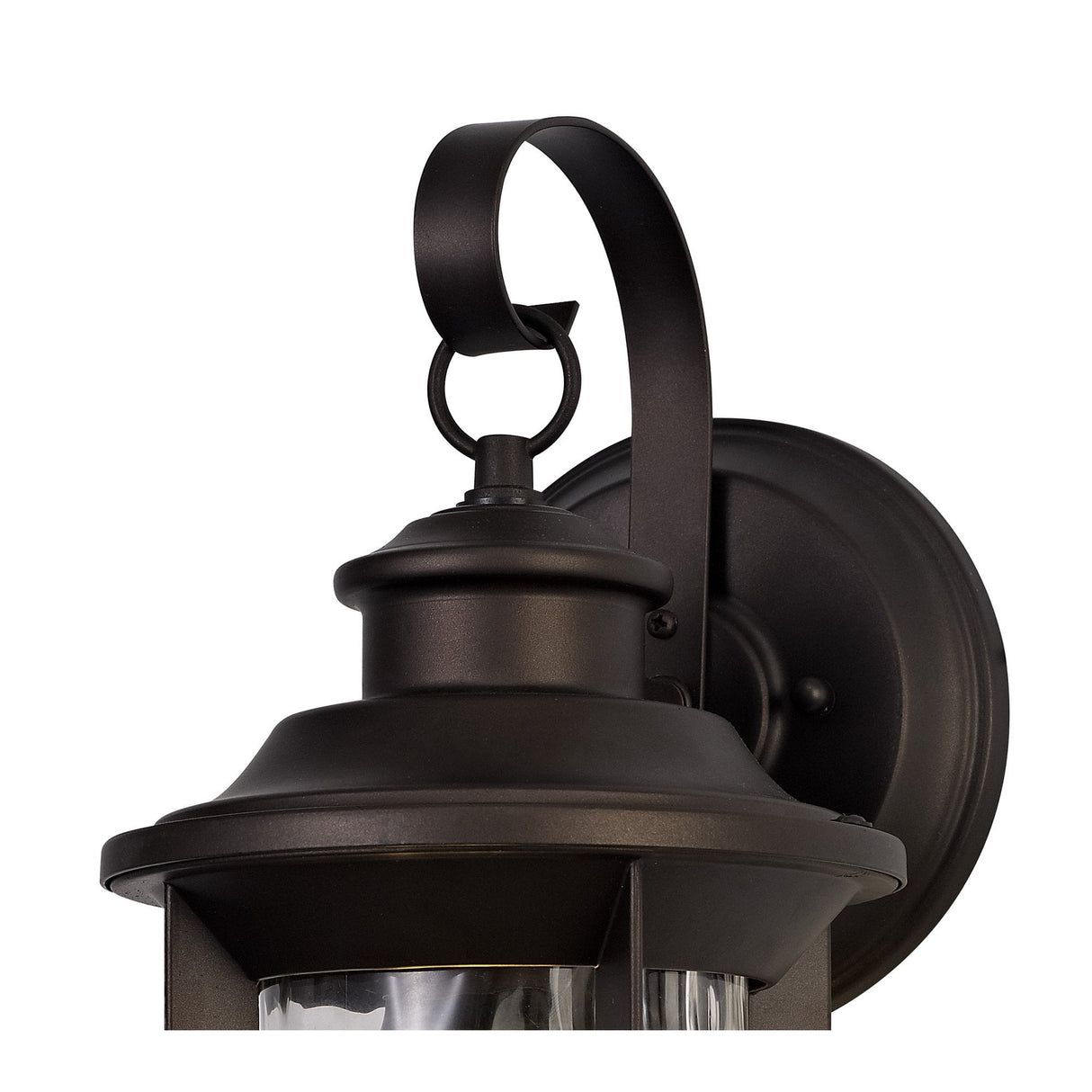 Antique Bronze Wall Lantern with Clear Ripple Glass, E27 Fitting, IP54