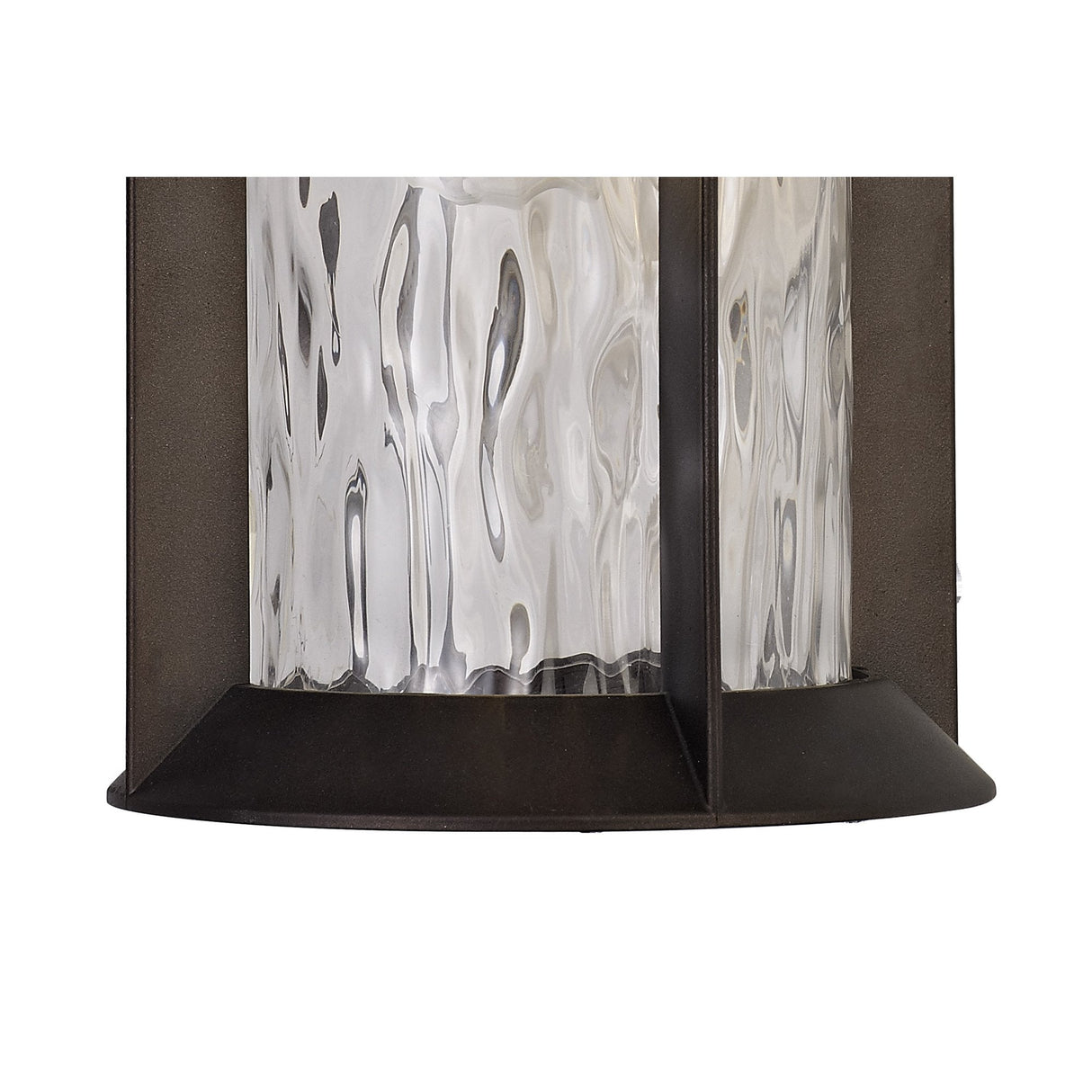 Antique Bronze Wall Lantern with Clear Ripple Glass, E27 Fitting, IP54