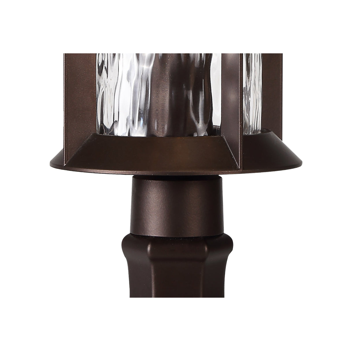 Antique Bronze Pedestal Lamp with Clear Ripple Glass, E27, IP54, 2-Year Warranty
