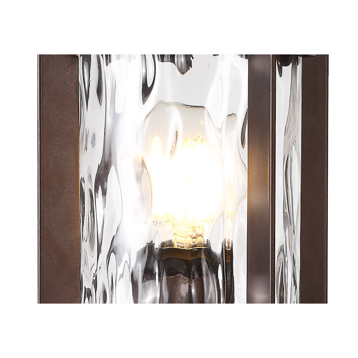 Antique Bronze Pedestal Lamp with Clear Ripple Glass, E27, IP54, 2-Year Warranty