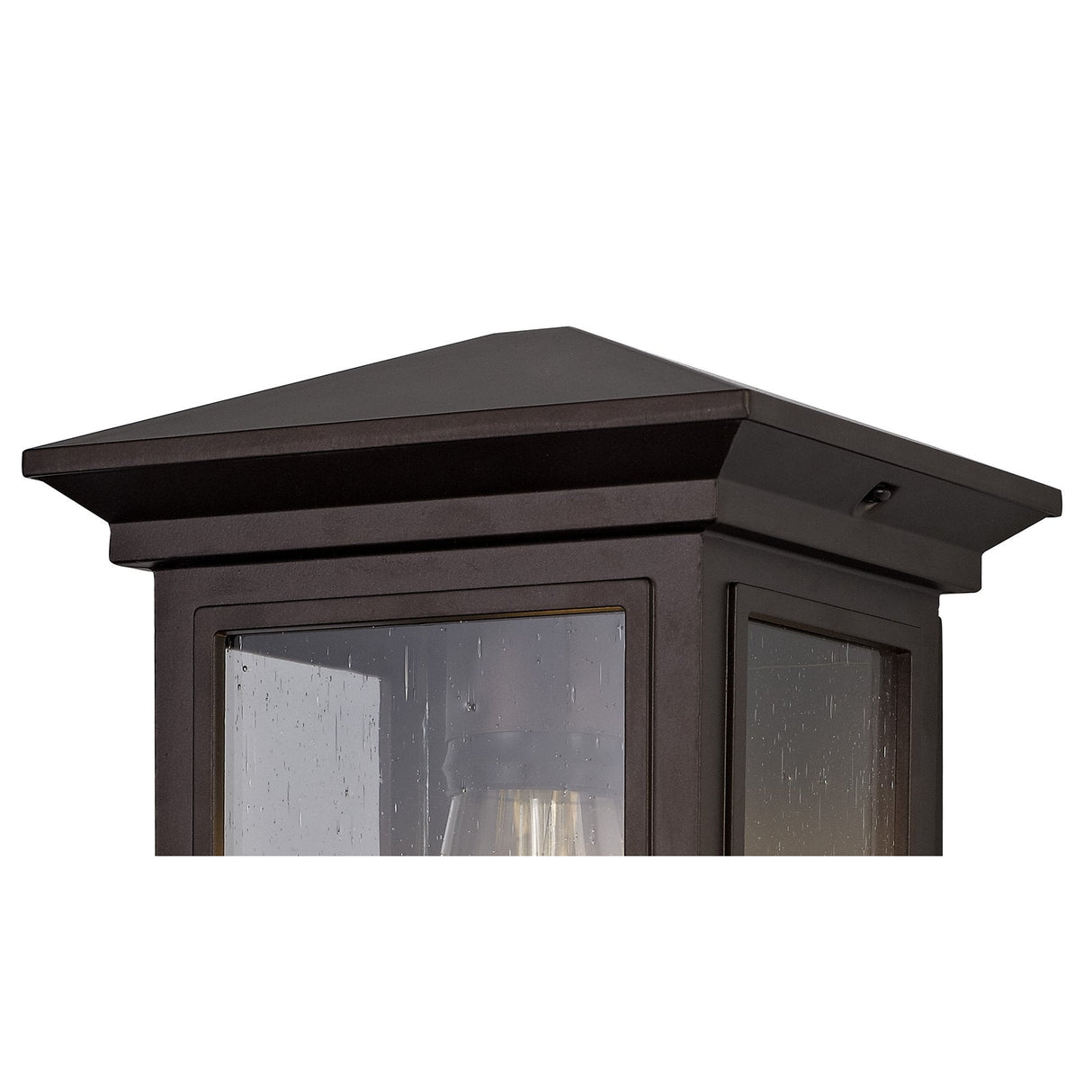 Antique Bronze Flush Wall Lamp with Clear Seeded Glass Shade, 1 x E27, IP54, 2-Year Warranty