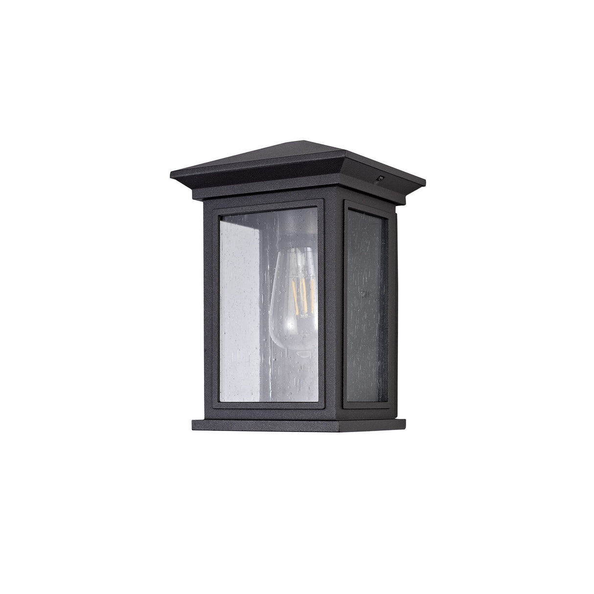 Anthracite Wall Lamp with Clear Seeded Glass, E27 Socket, IP54 Rating, 2-Year Warranty