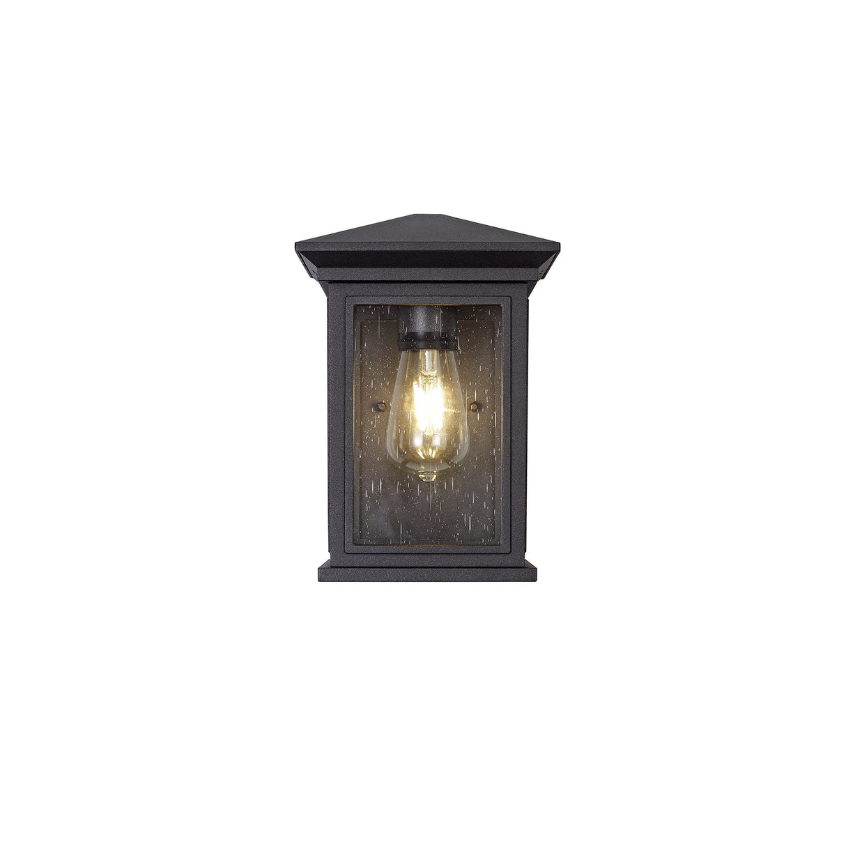 Anthracite Wall Lamp with Clear Seeded Glass, E27 Socket, IP54 Rating, 2-Year Warranty