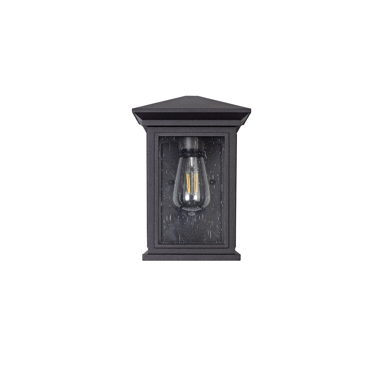 Anthracite Wall Lamp with Clear Seeded Glass, E27 Socket, IP54 Rating, 2-Year Warranty