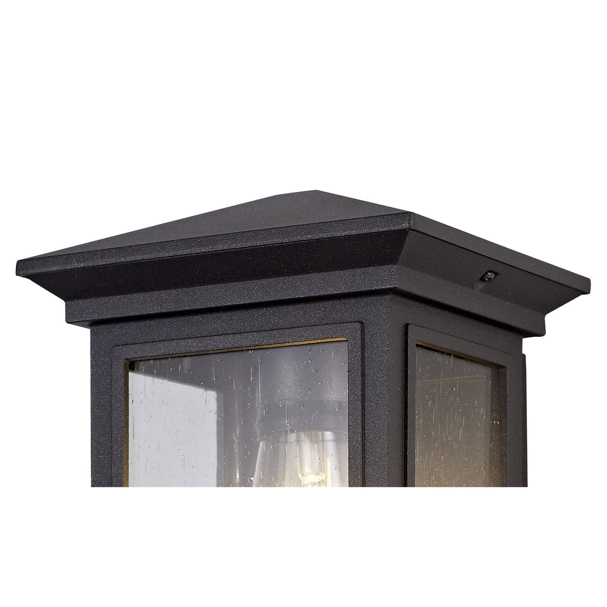 Anthracite Wall Lamp with Clear Seeded Glass, E27 Socket, IP54 Rating, 2-Year Warranty
