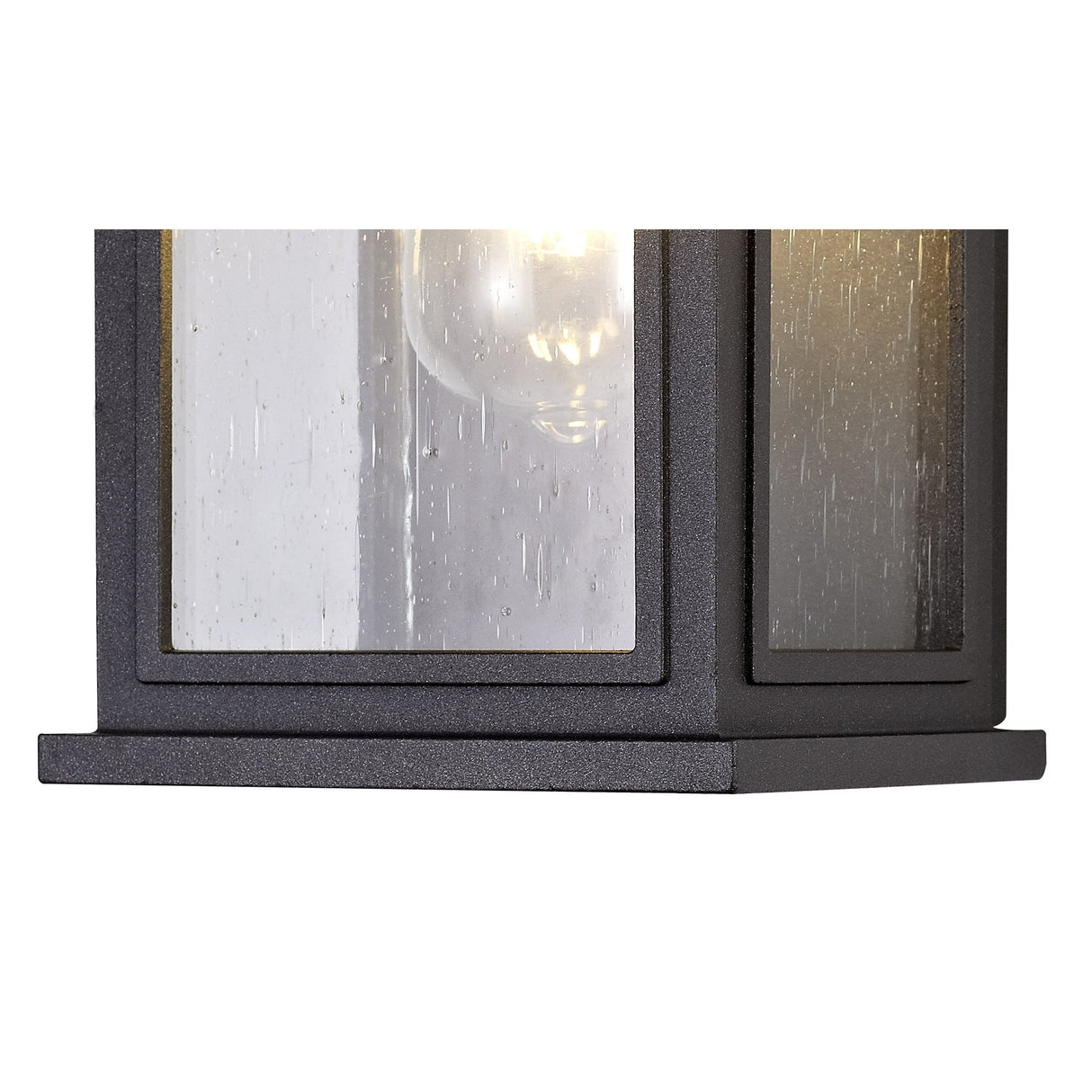 Anthracite Wall Lamp with Clear Seeded Glass, E27 Socket, IP54 Rating, 2-Year Warranty