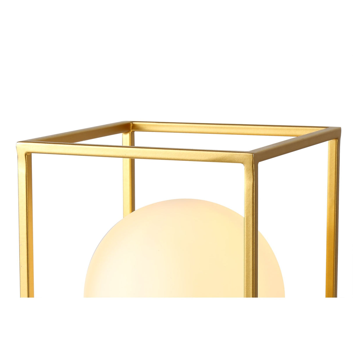 Elegant Black and Gold Table Lamp with Frosted White Shade