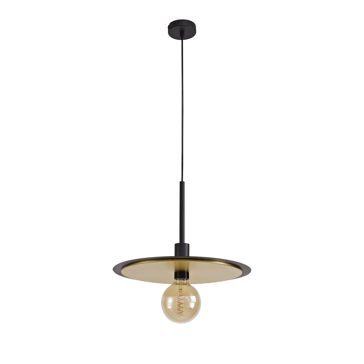 Versatile 3-in-1 Black & Gold Ceiling Light: Flush, Semi-Flush, or Pendant Style