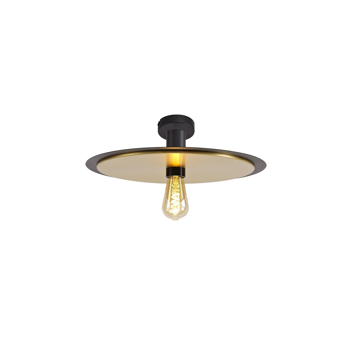 Versatile 3-in-1 Black & Gold Ceiling Light: Flush, Semi-Flush, or Pendant Style