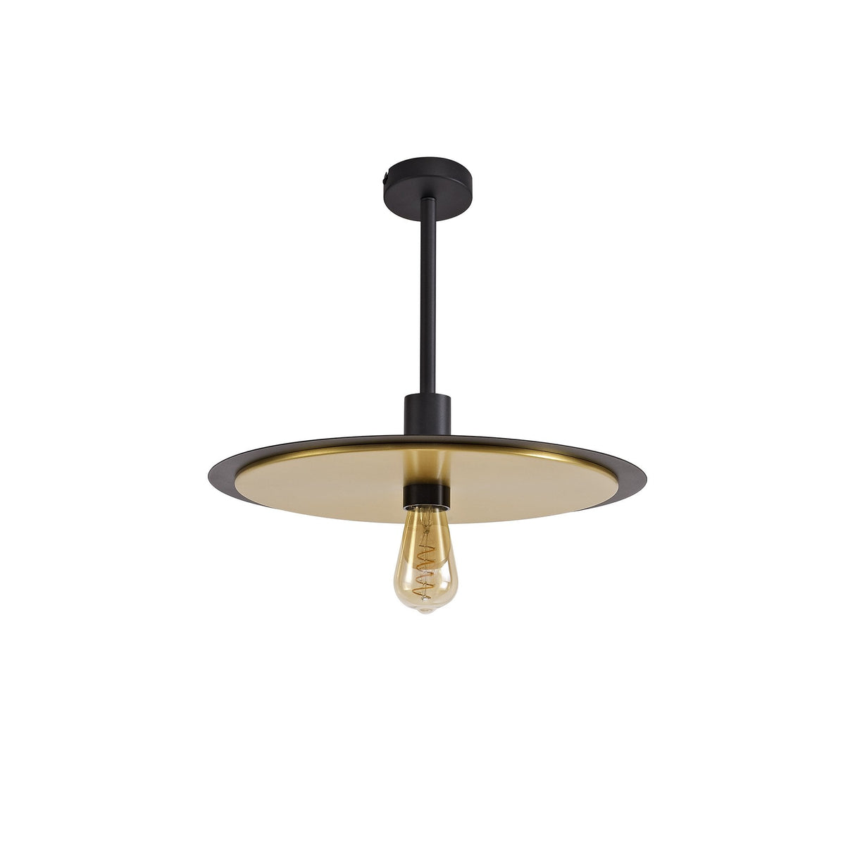Versatile 3-in-1 Black & Gold Ceiling Light: Flush, Semi-Flush, or Pendant Style