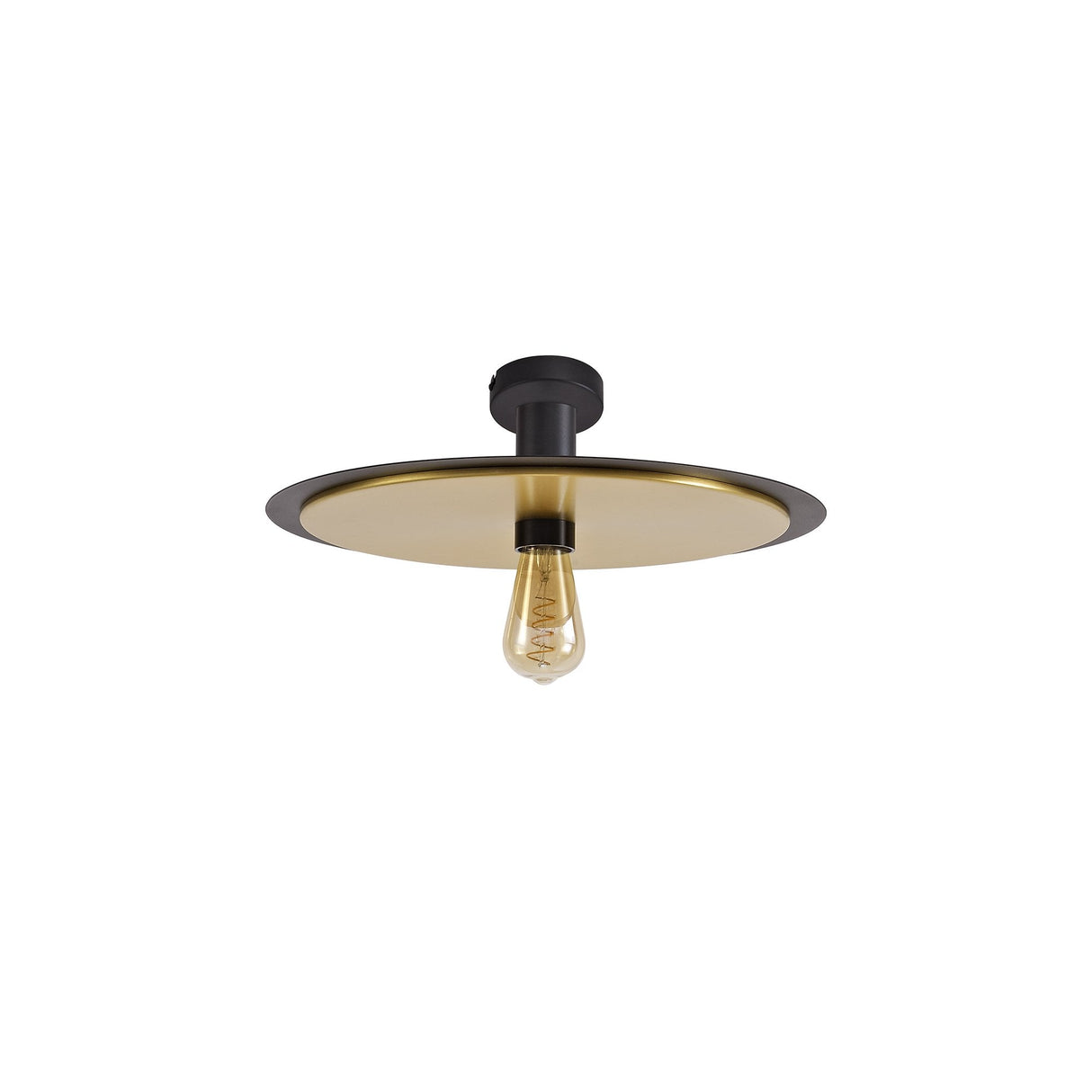 Versatile 3-in-1 Black & Gold Ceiling Light: Flush, Semi-Flush, or Pendant Style