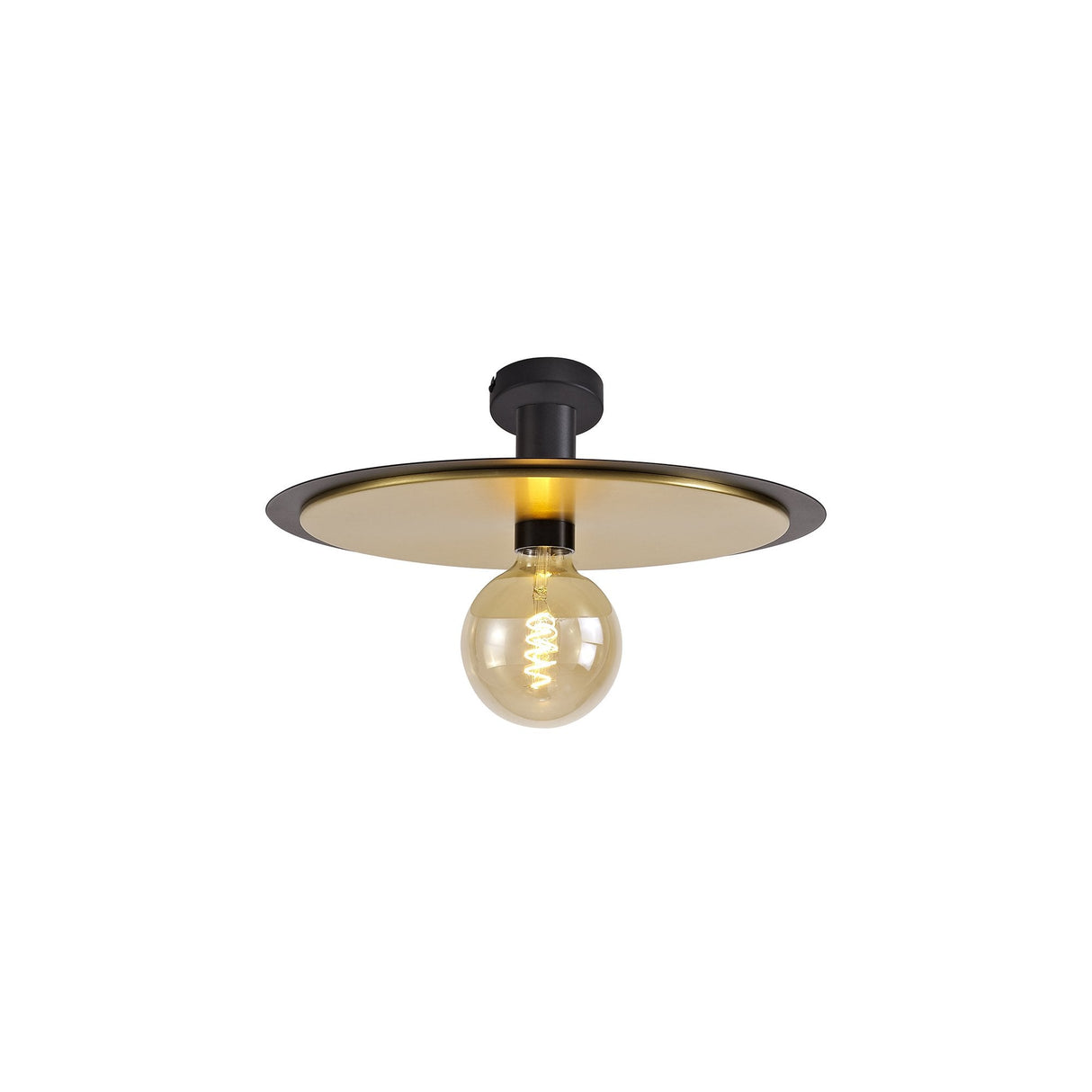 Versatile 3-in-1 Black & Gold Ceiling Light: Flush, Semi-Flush, or Pendant Style