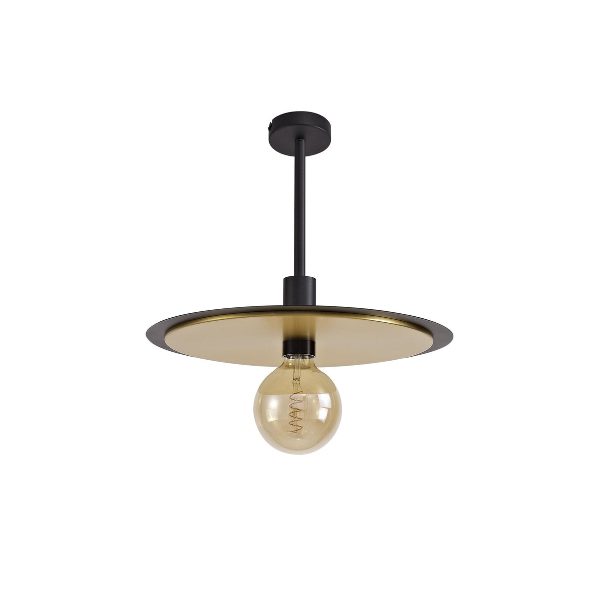 Versatile 3-in-1 Black & Gold Ceiling Light: Flush, Semi-Flush, or Pendant Style