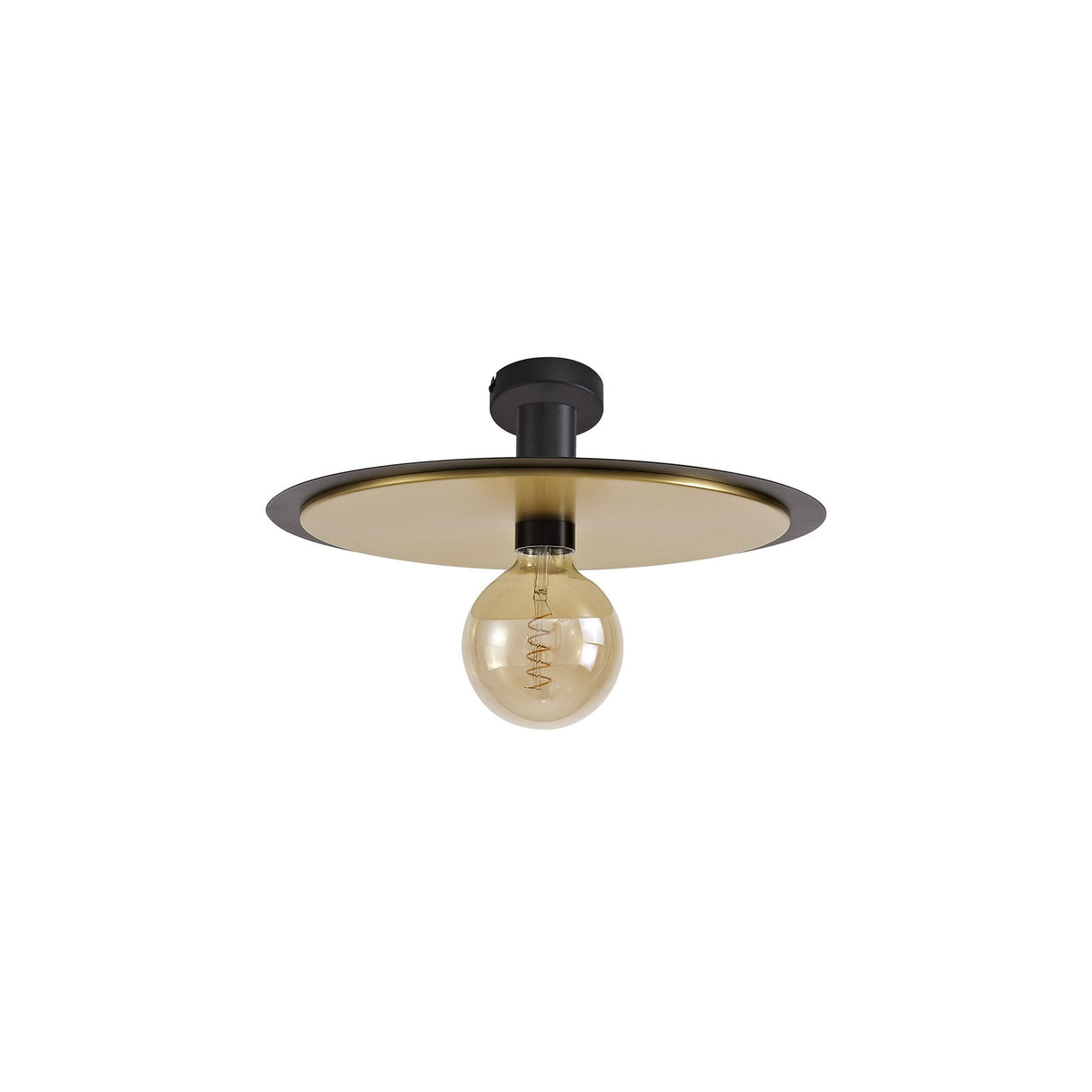 Versatile 3-in-1 Black & Gold Ceiling Light: Flush, Semi-Flush, or Pendant Style