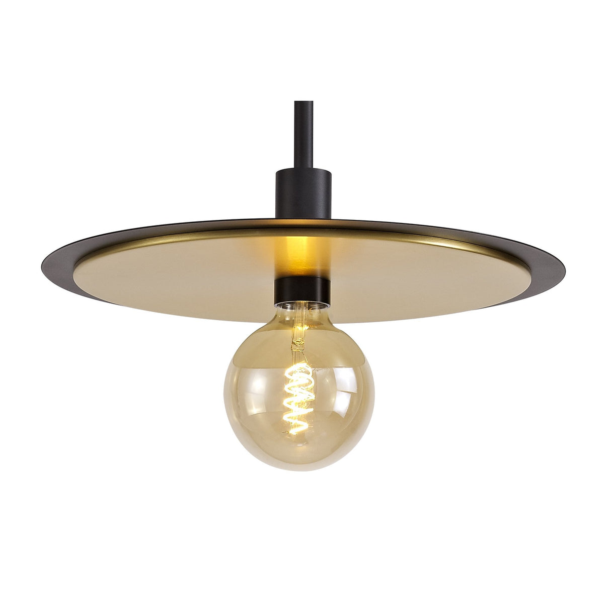 Versatile 3-in-1 Black & Gold Ceiling Light: Flush, Semi-Flush, or Pendant Style