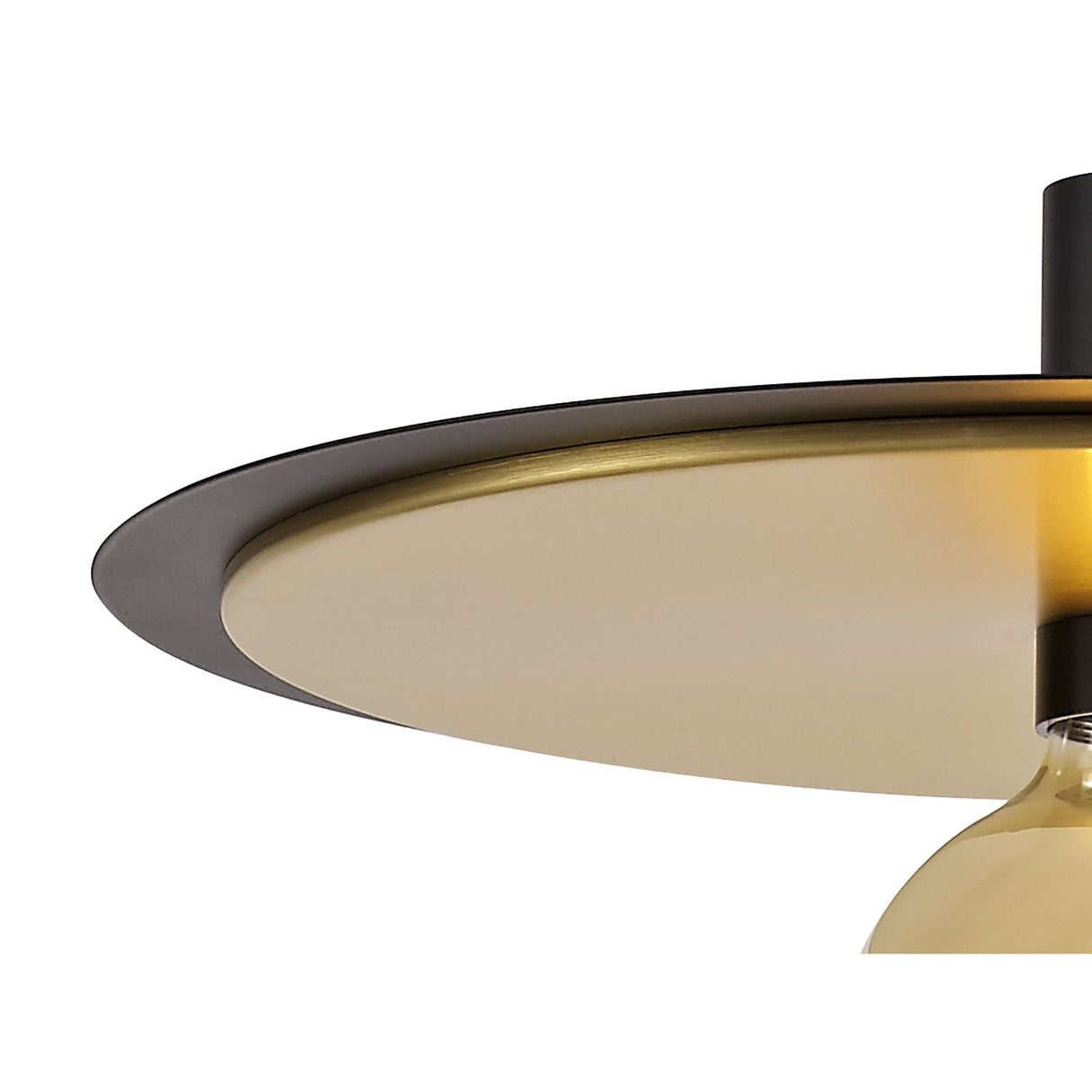 Versatile 3-in-1 Black & Gold Ceiling Light: Flush, Semi-Flush, or Pendant Style