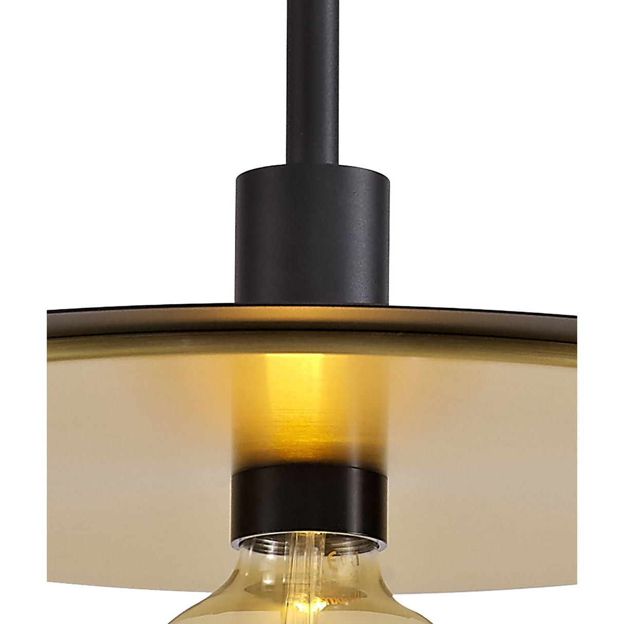 Versatile 3-in-1 Black & Gold Ceiling Light: Flush, Semi-Flush, or Pendant Style