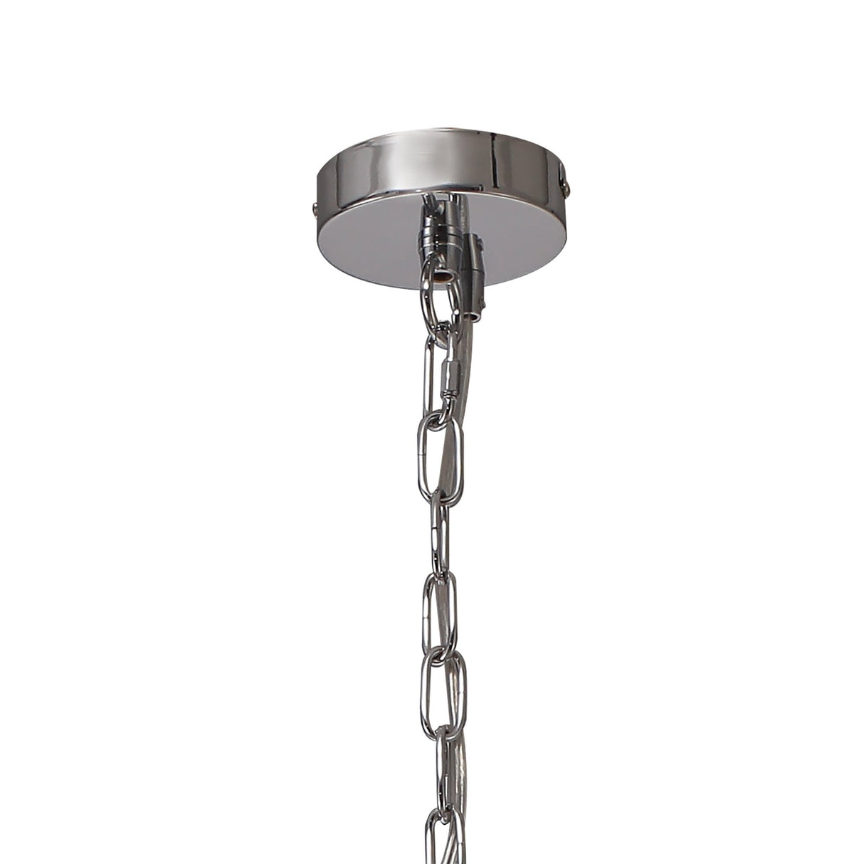 Elegant Clear Glass Pendant with Polished Chrome Finish & Adjustable Drop