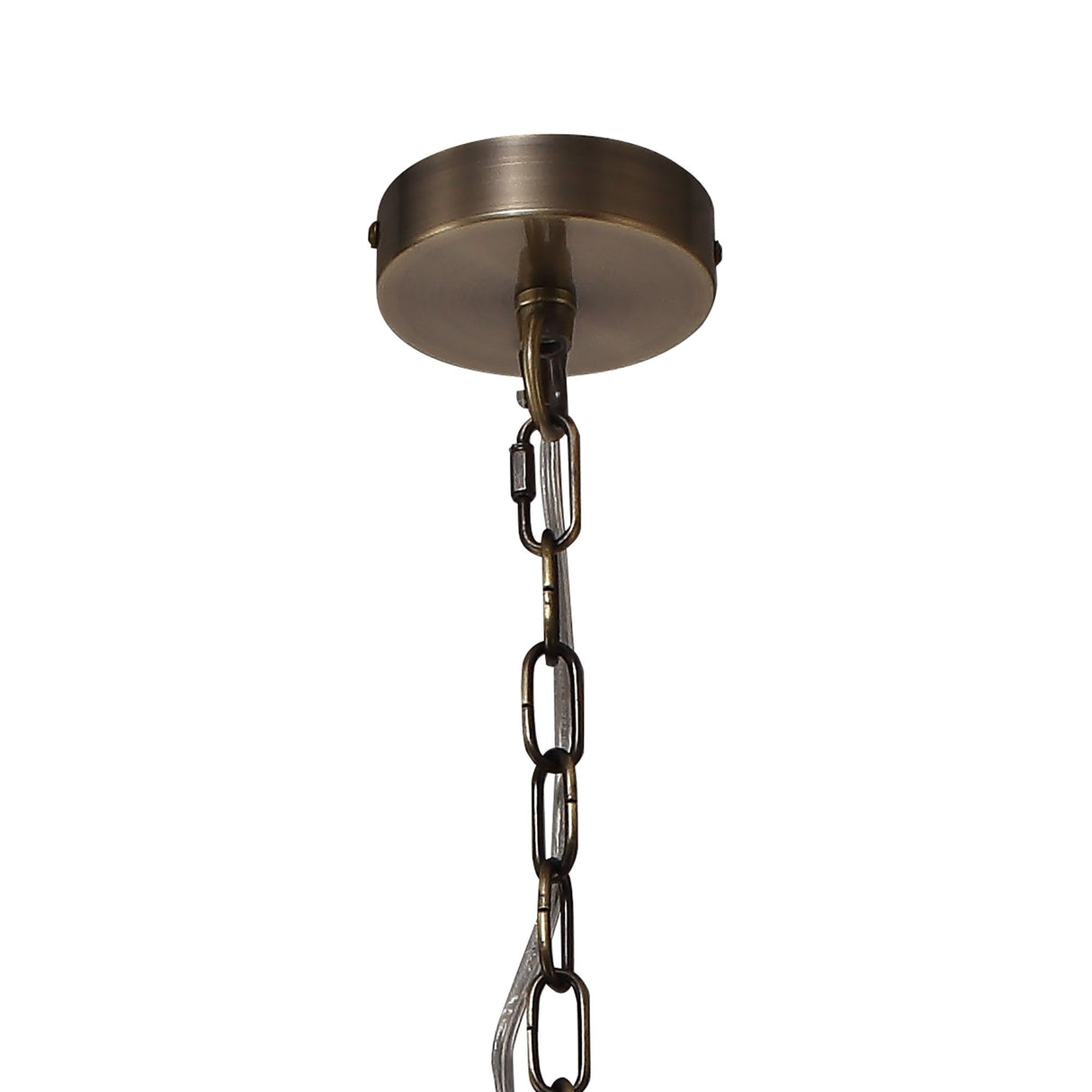 Antique Brass Pendant Light with Amber Glass Shade