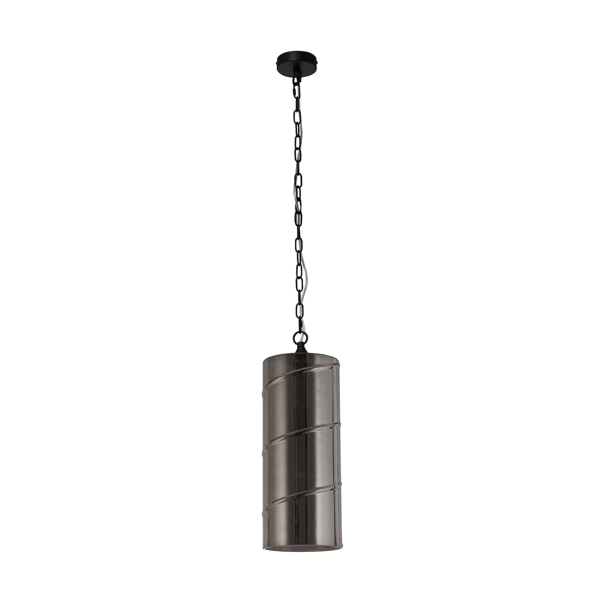 Modern 1-Light Pendant with Matt Black and Smoked Glass Shade