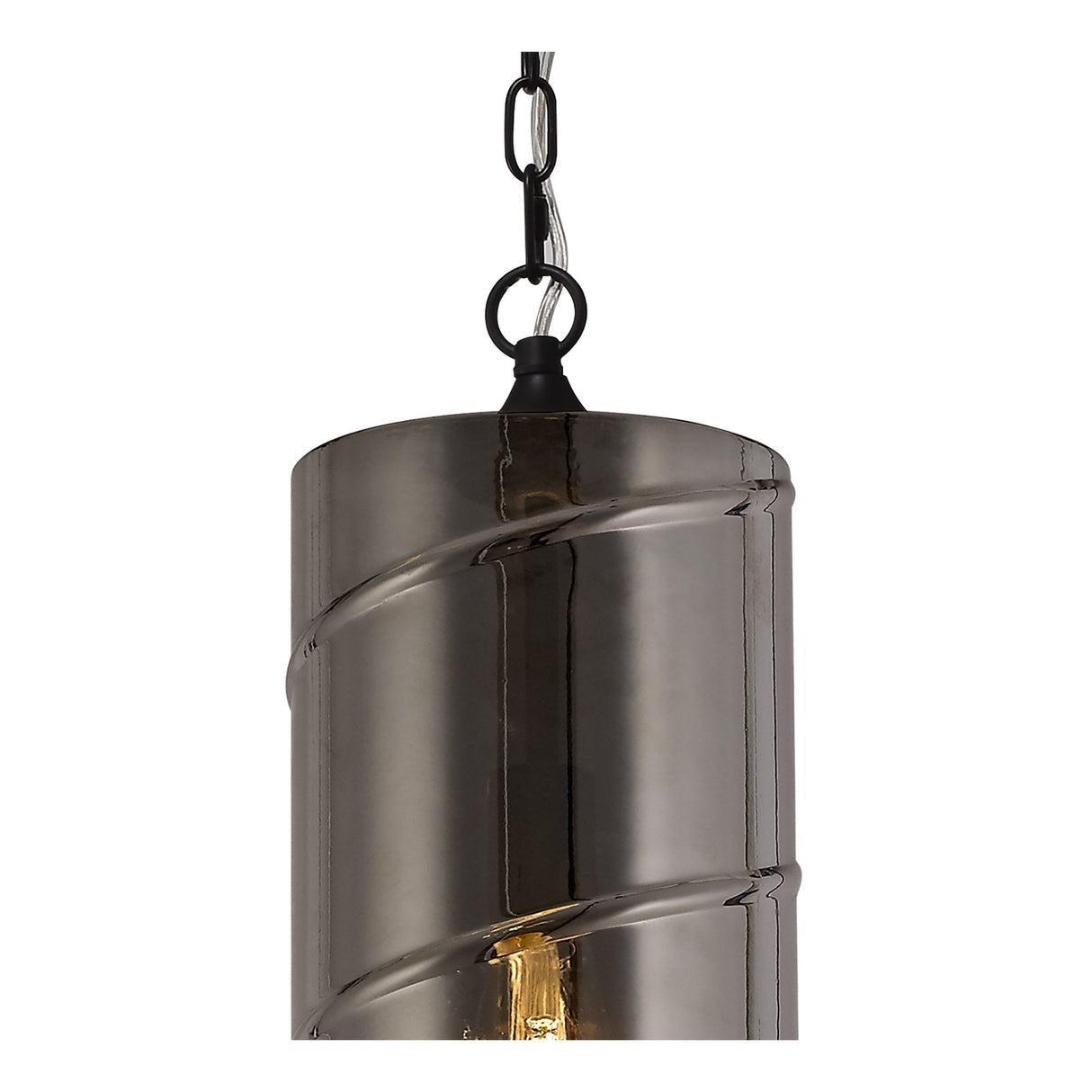 Modern 1-Light Pendant with Matt Black and Smoked Glass Shade