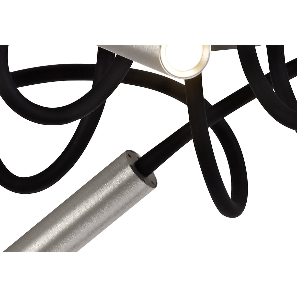 Modern Adjustable 5-Arm LED Ceiling Light Fixture, Black and Aluminium, 3000K Warm White, Dimmable, 3-Year Warranty