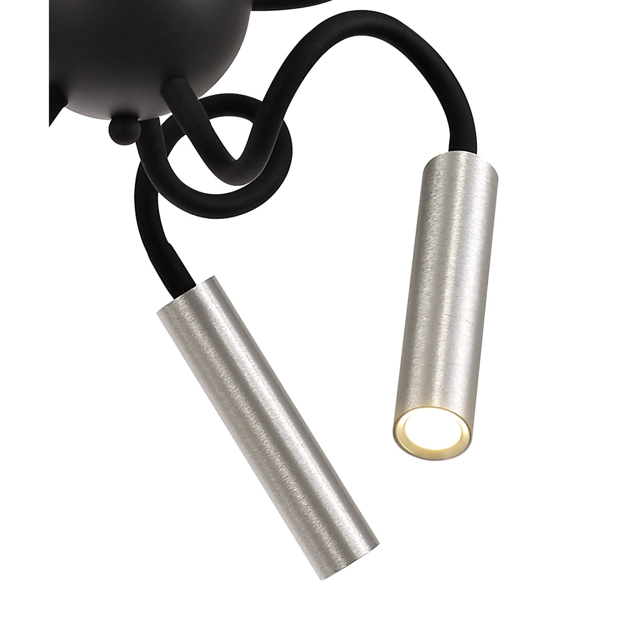 Modern Sputnik Pendant Light, Adjustable 9 Arms, Integrated Dimmable LED, 3000K, 2250lm, Black & Aluminium Finish, 3-Year Warranty