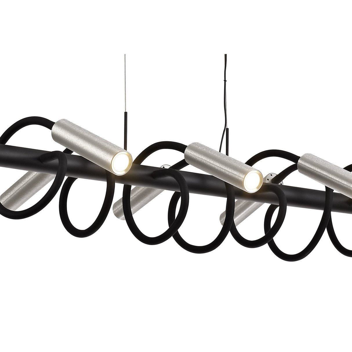 Sleek Black Linear Pendant Light, 8 Adjustable Arms, 3000K LED, Dimmable, 3-Year Warranty