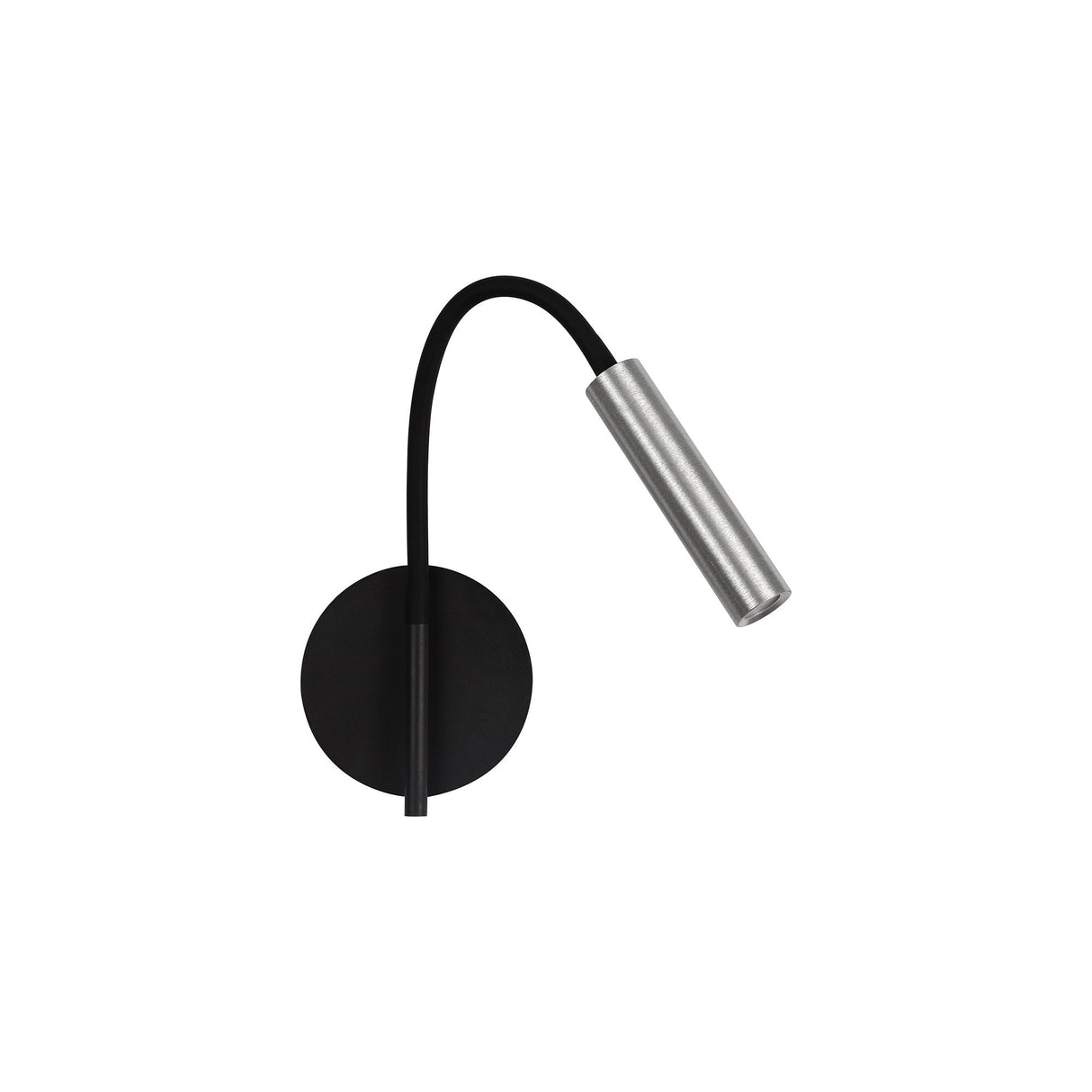 Modern Black and Aluminium Adjustable Wall Lamp with Integrated LED, Switched, 3-Year Warranty