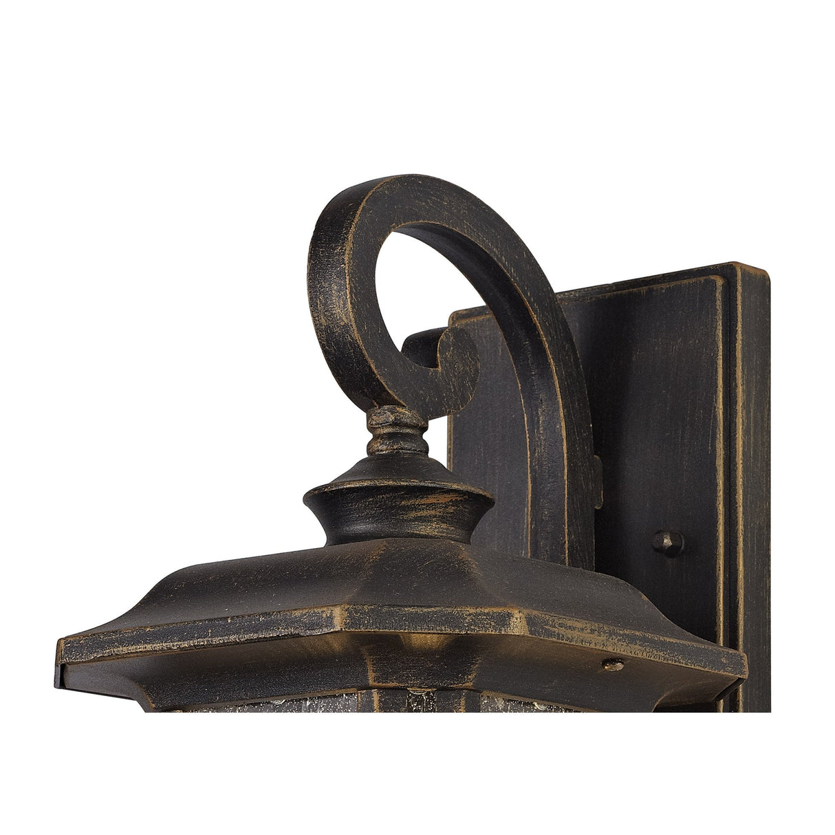 Elegant Outdoor Wall Sconce with Seeded Glass, Brushed Black Gold Finish, IP54, E27 Base