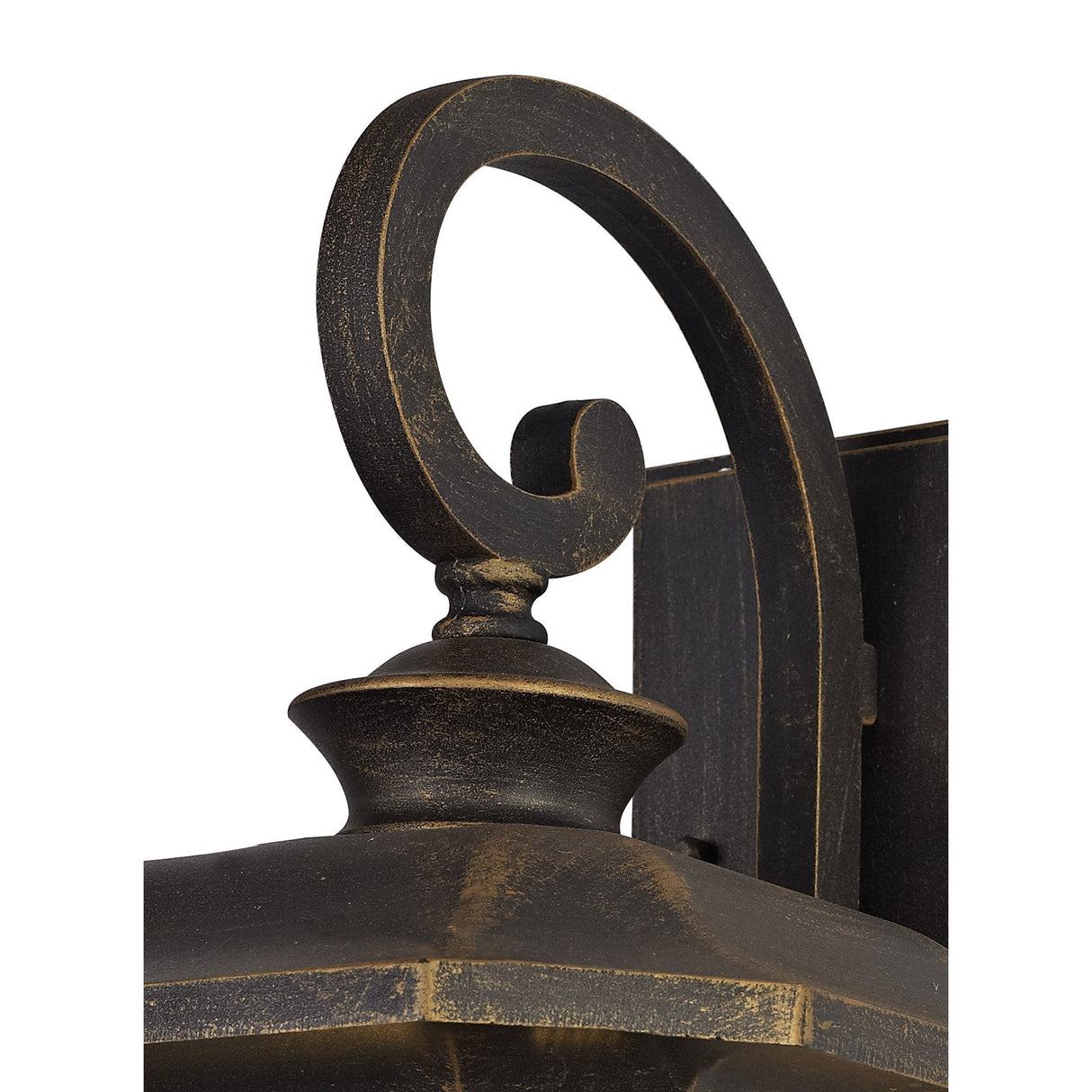 Elegant Brushed Black Gold Wall Lamp with Seeded Glass, IP54, E27 Socket, 2-Year Warranty