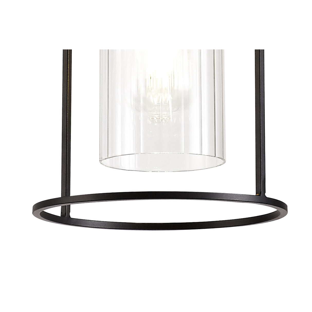 Modern Black and Clear Glass Single Pendant Light, E27 Socket