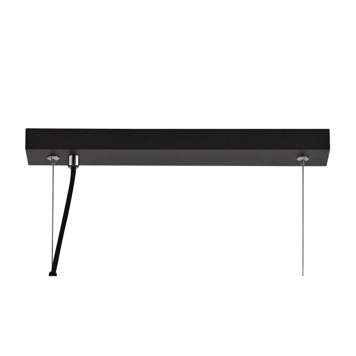 Sleek Black Triple Light Linear Pendant with Clear Glass Shades
