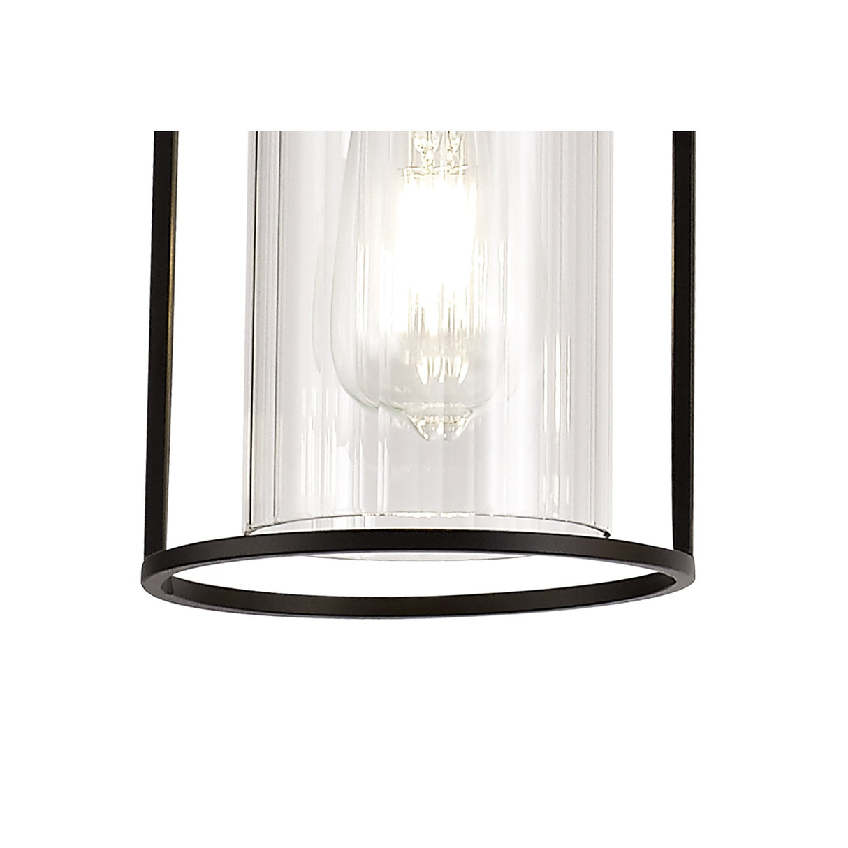 Sleek Black Triple Light Linear Pendant with Clear Glass Shades
