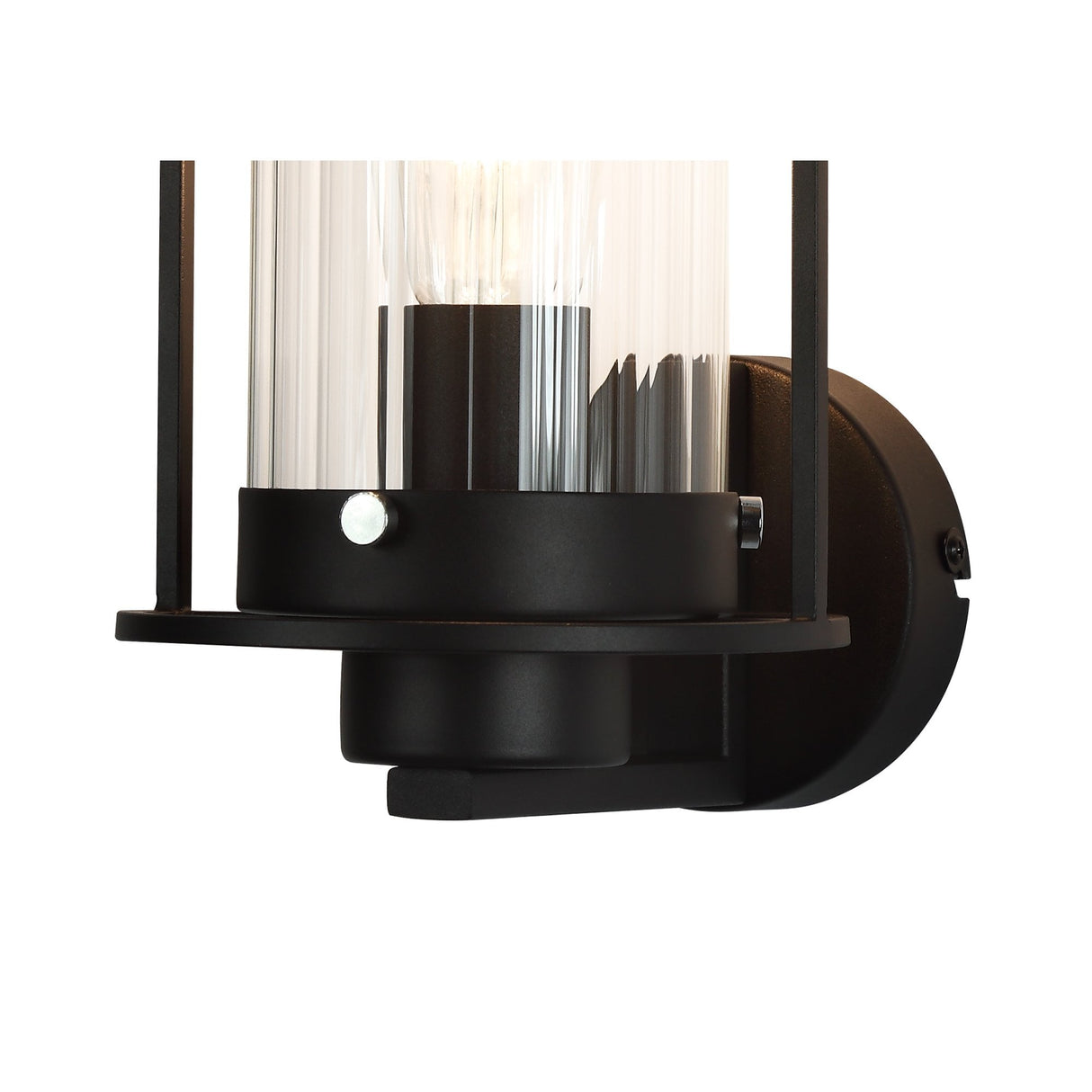 Contemporary Black Wall Sconce with Clear Glass Shade