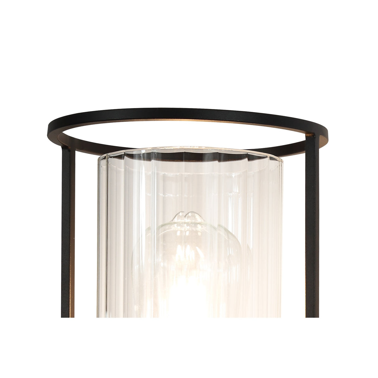 Contemporary Black Wall Sconce with Clear Glass Shade
