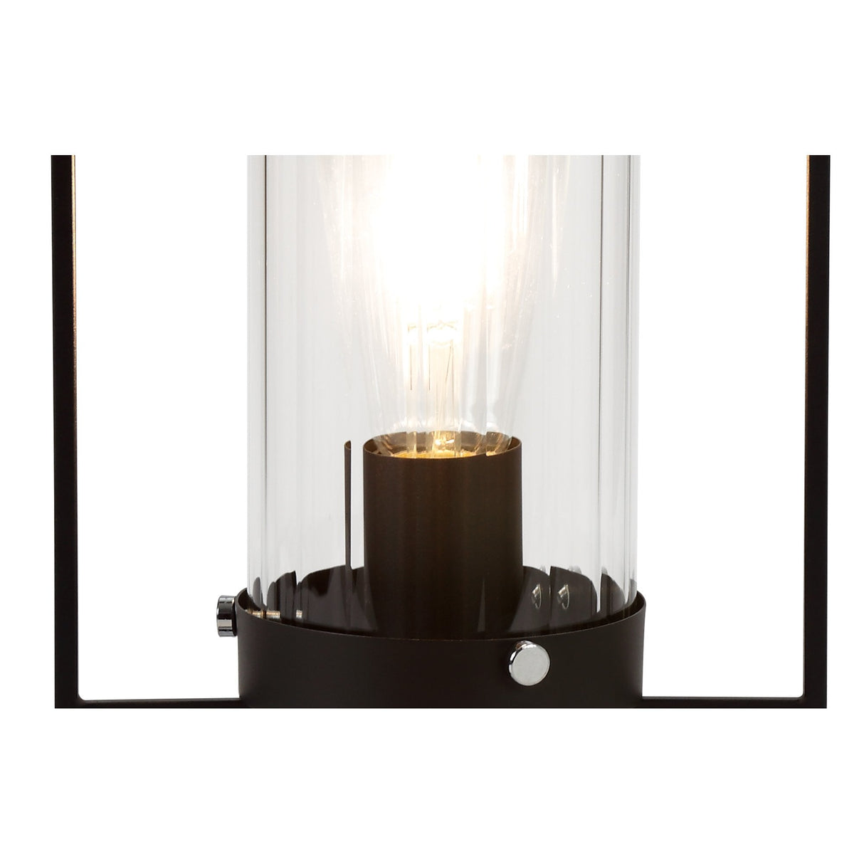 Modern Black Table Lamp with Clear Glass Shade and Inline Switch