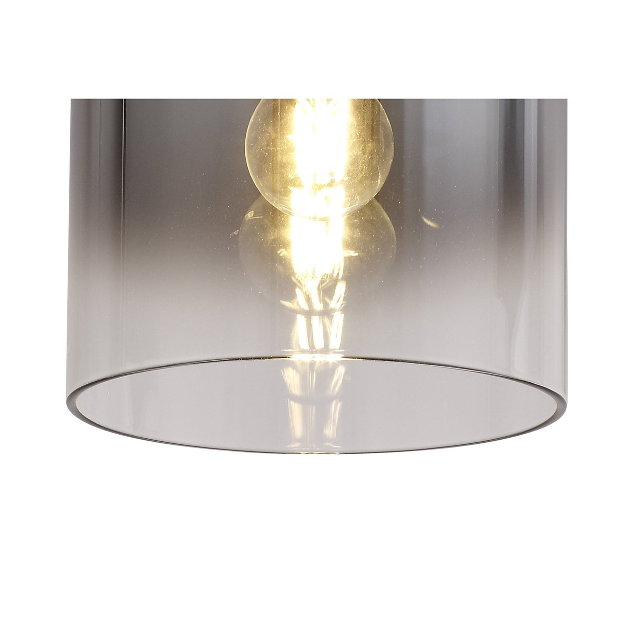 Modern Black and Smoke Glass Flush Ceiling Light, 1-Light Fixture E27