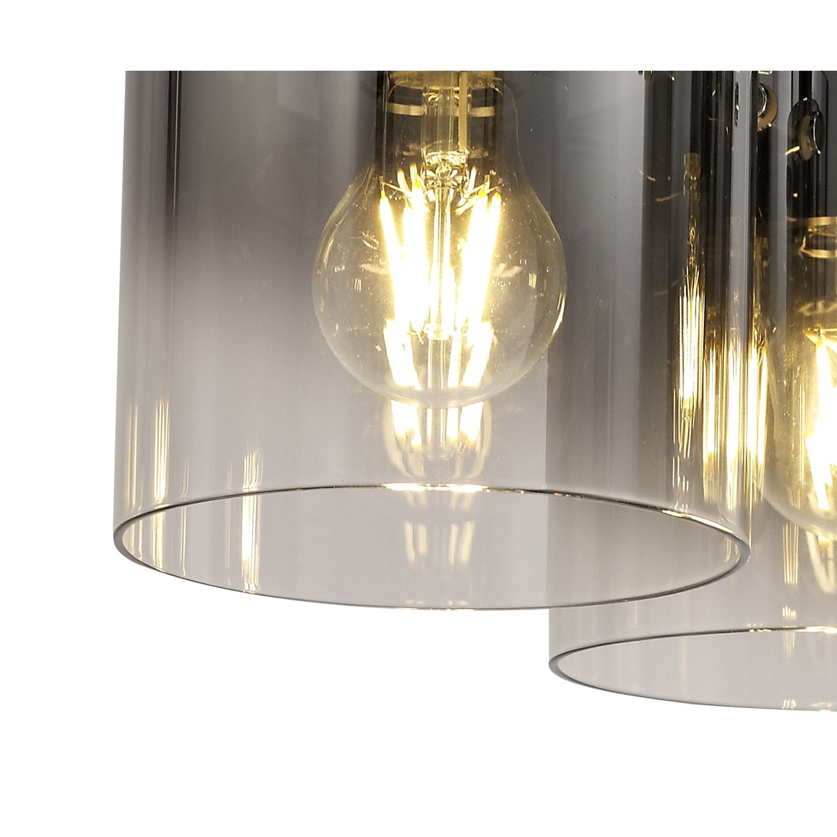 Modern Black and Smoke Glass 3-Light Ceiling Flush Mount
