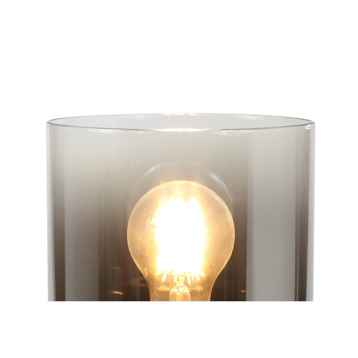 Contemporary Black & Smoked Glass Table Lamp, E27 Socket