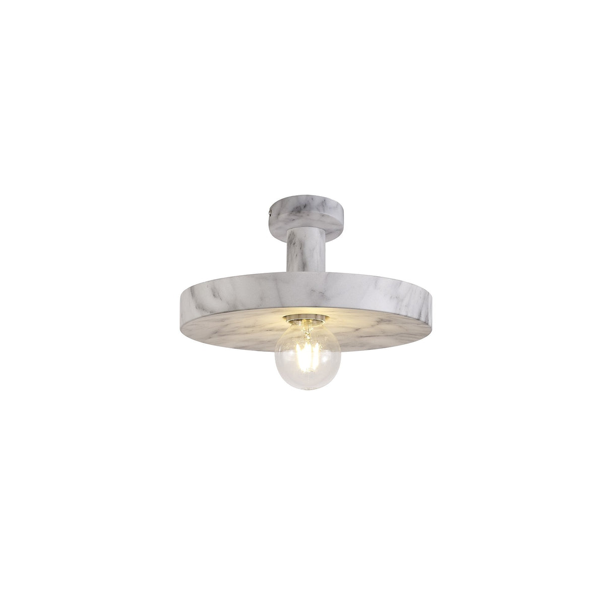Elegant Marble Effect Adjustable Pendant Light, Single E27 Bulb Fixture