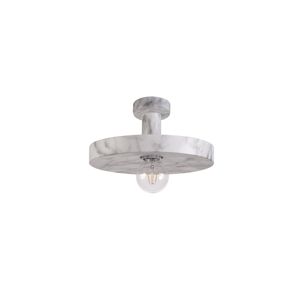 Elegant Marble Effect Adjustable Pendant Light, Single E27 Bulb Fixture