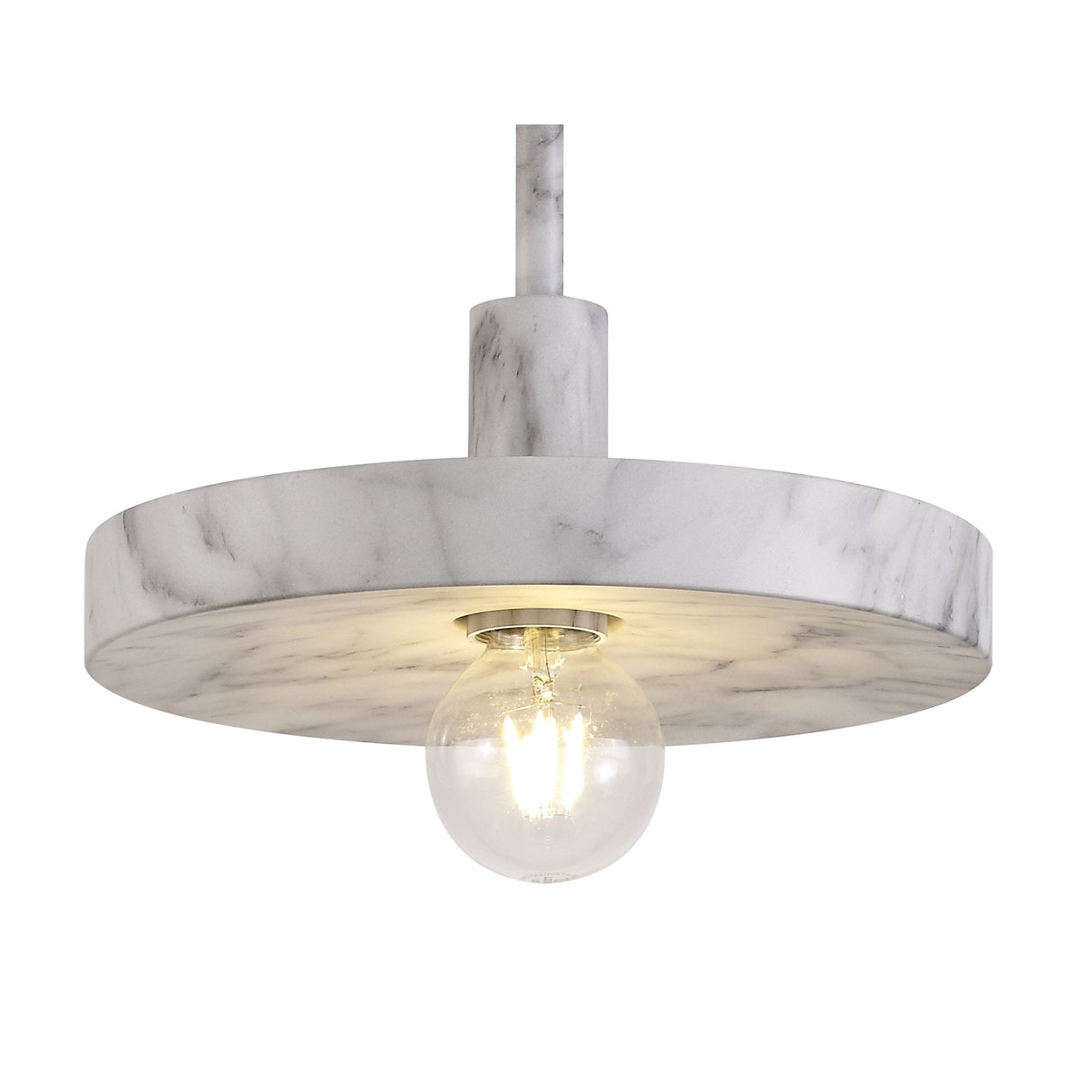 Elegant Marble Effect Adjustable Pendant Light, Single E27 Bulb Fixture