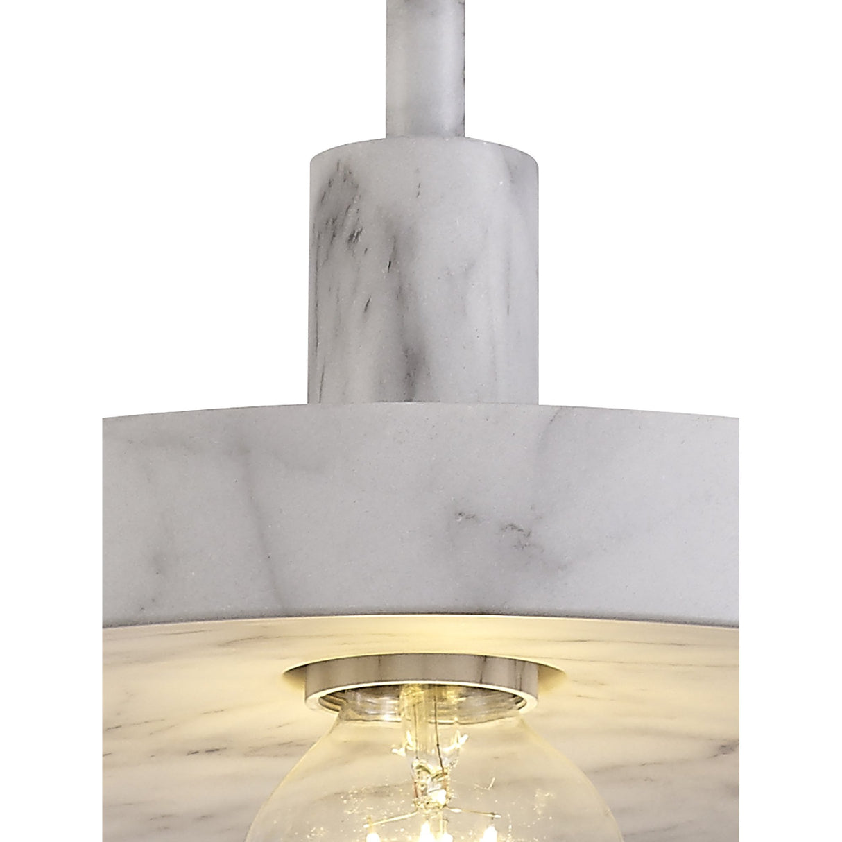 Elegant Marble Effect Adjustable Pendant Light, Single E27 Bulb Fixture