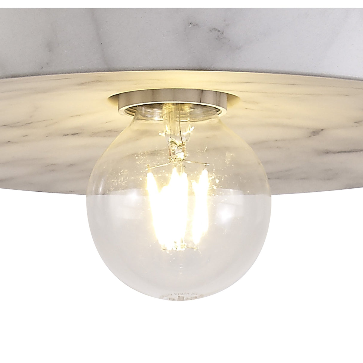 Elegant Marble Effect Adjustable Pendant Light, Single E27 Bulb Fixture