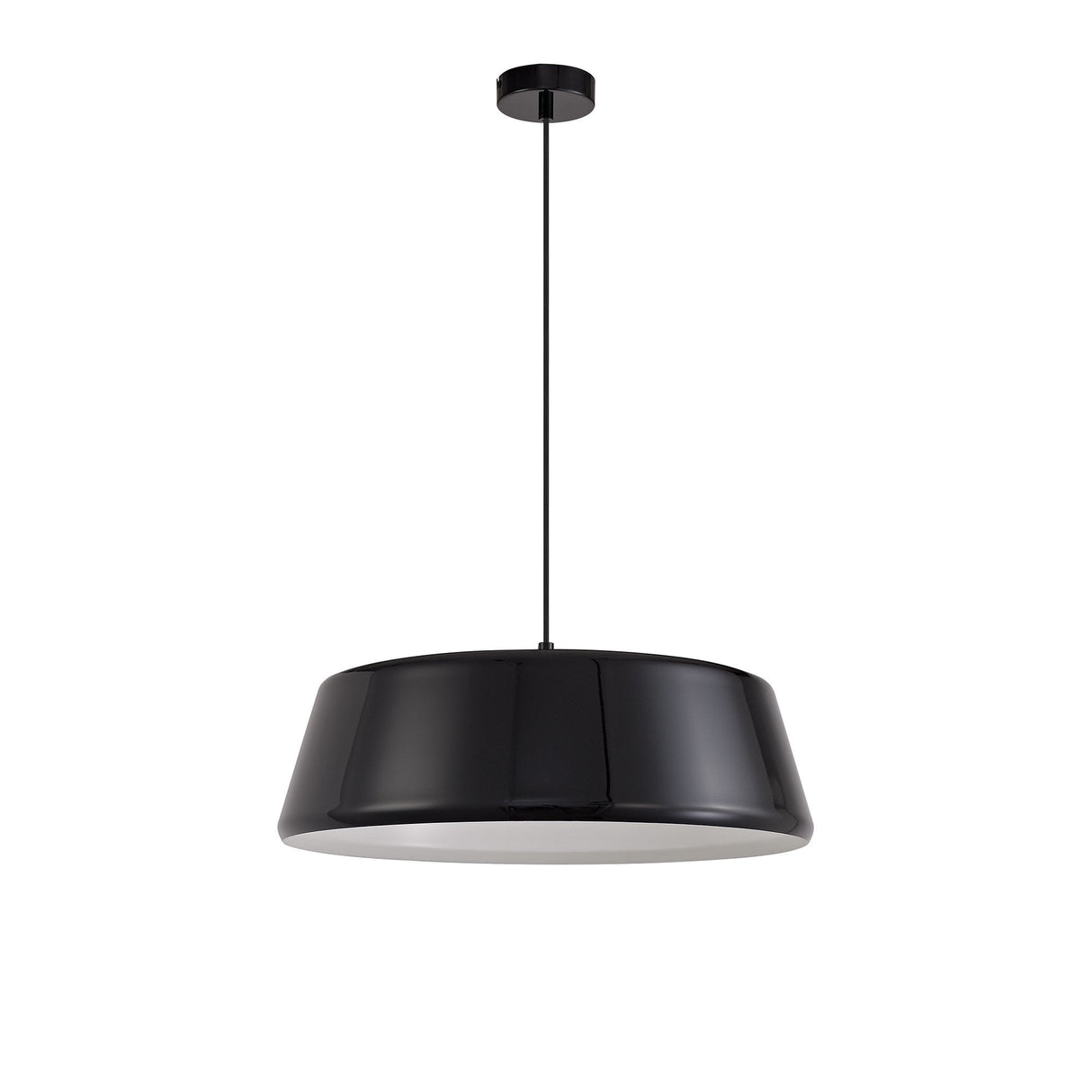 Elegant Black and White Large Pendant Light - Adjustable E27 Fixture