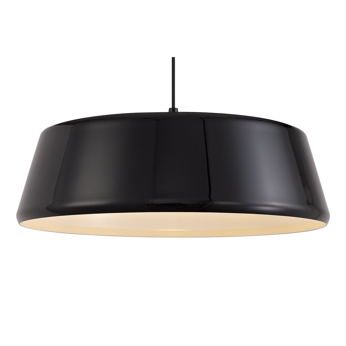 Elegant Black and White Large Pendant Light - Adjustable E27 Fixture